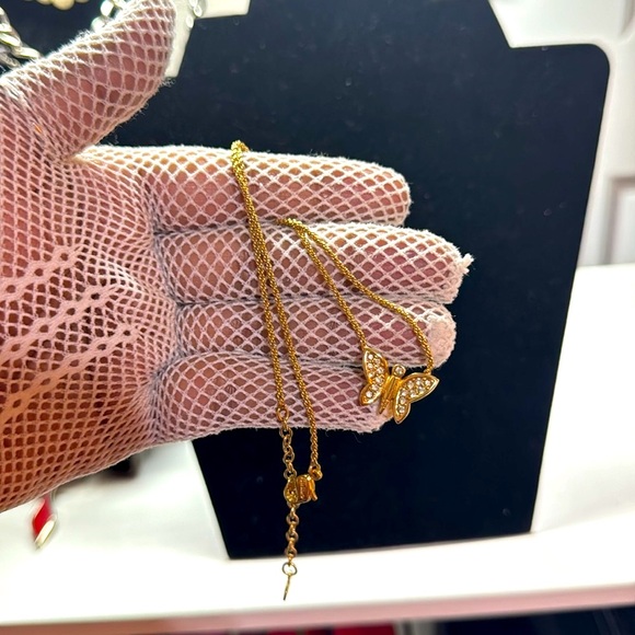 Authentic Cristian Dior Gold plated Butterfly Pendant vintage Necklace - Picture 15 of 15